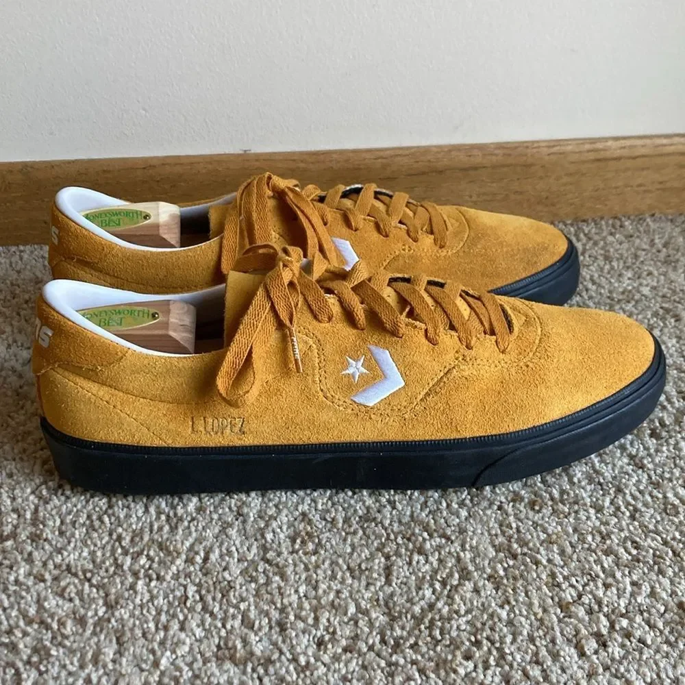 Converse CONS Mustard Louie Lopez Pro Mono Classic Suede Saffron Yellow Men’s 12 - Picture 3 of 15